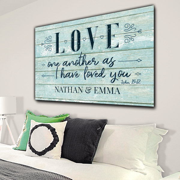Personalized "Love One Another" Premium Canvas