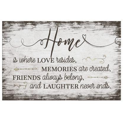 "Home Is Where Love Resides" Premium Canvas