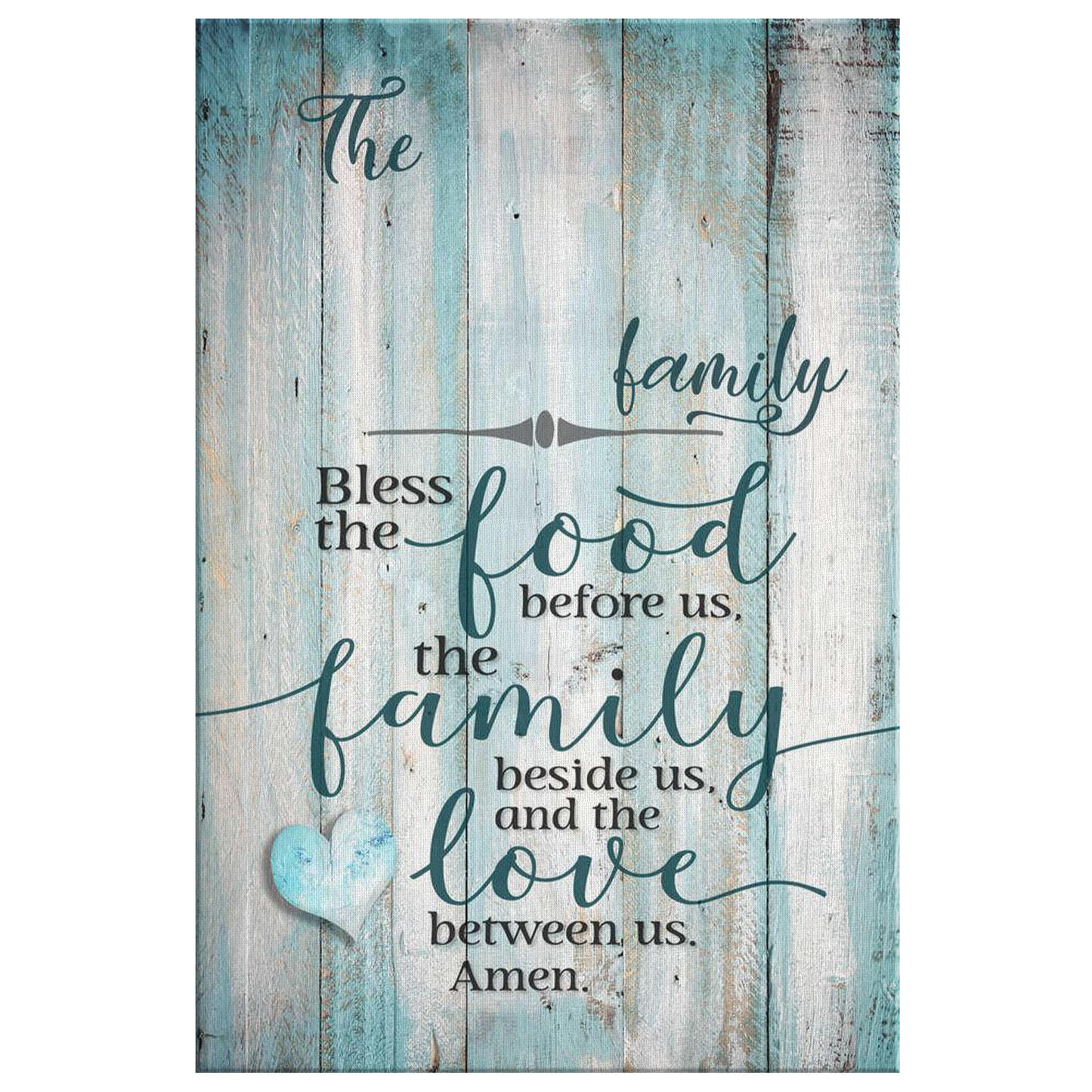 Personalized "Food, Family, Love" Premium Canvas