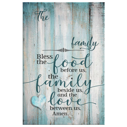Personalized "Food, Family, Love" Premium Canvas