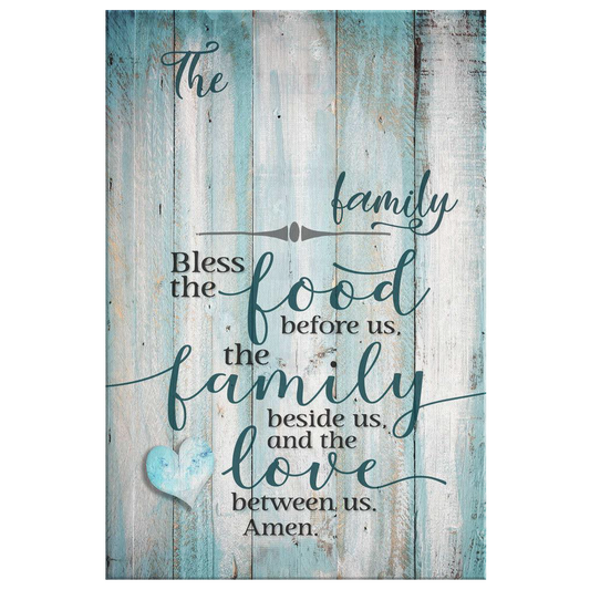 Personalized "Food, Family, Love" Premium Canvas