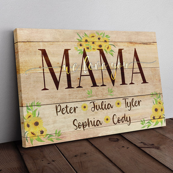 Personalized "Mama We Love You" Premium Canvas Wall Art