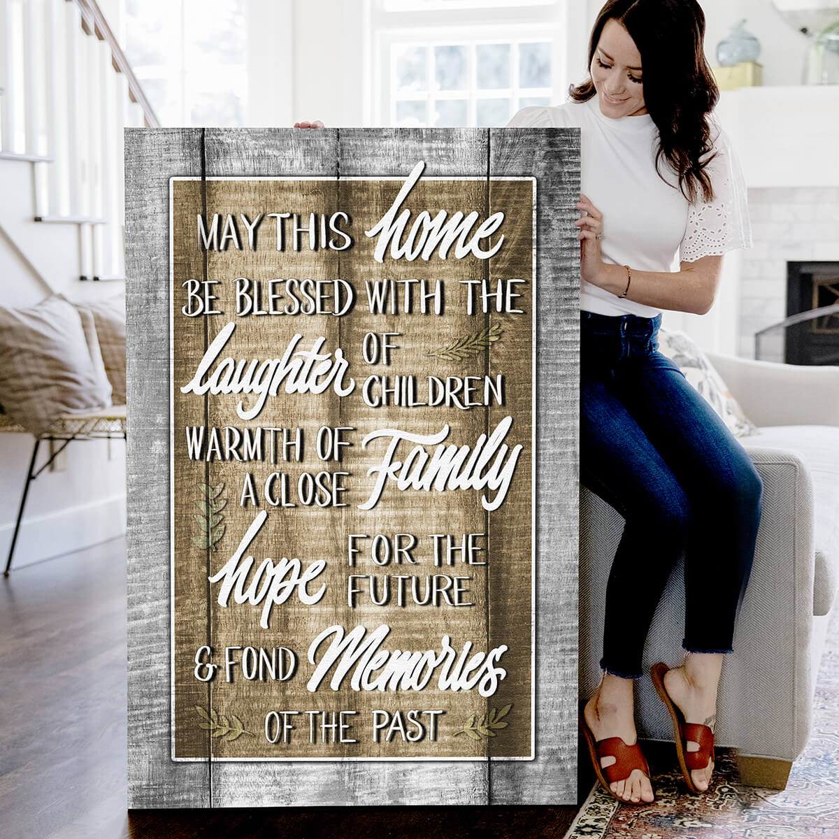 "May This Home Be Blessed" Canvas Wall Art