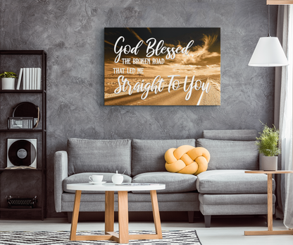"God Blessed The Broken Road" Premium Canvas