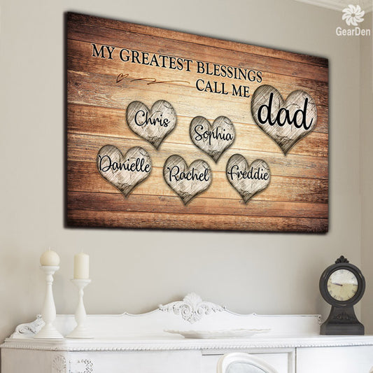 Personalized "My Greatest Blessings Call Me.." Premium Canvas