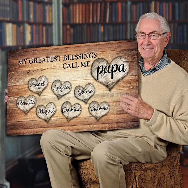 Personalized "My Greatest Blessings Call Me.." Premium Canvas