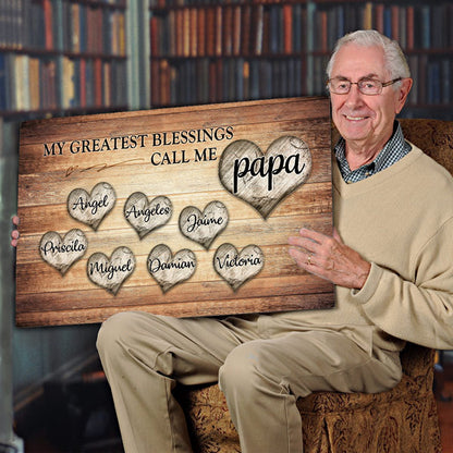 Personalized "My Greatest Blessings Call Me.." Premium Canvas