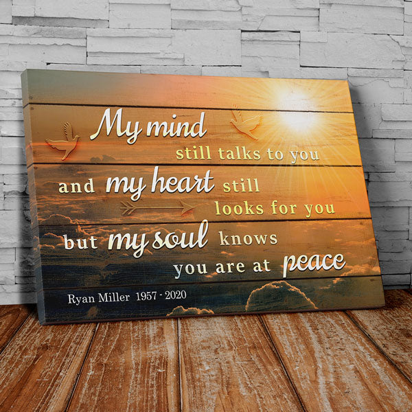 Personalized "My Soul Knows You Are At Peace" Memorial Premium Canvas Wall Art
