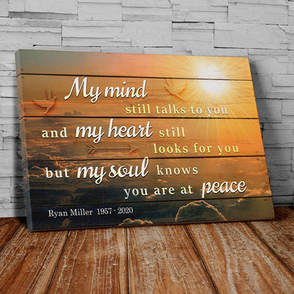 Personalized "My Soul Knows You Are At Peace" Memorial Premium Canvas Wall Art
