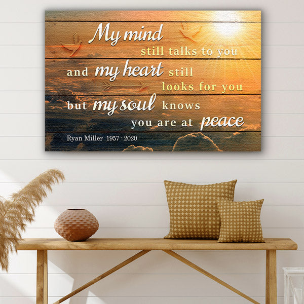 Personalized "My Soul Knows You Are At Peace" Memorial Premium Canvas