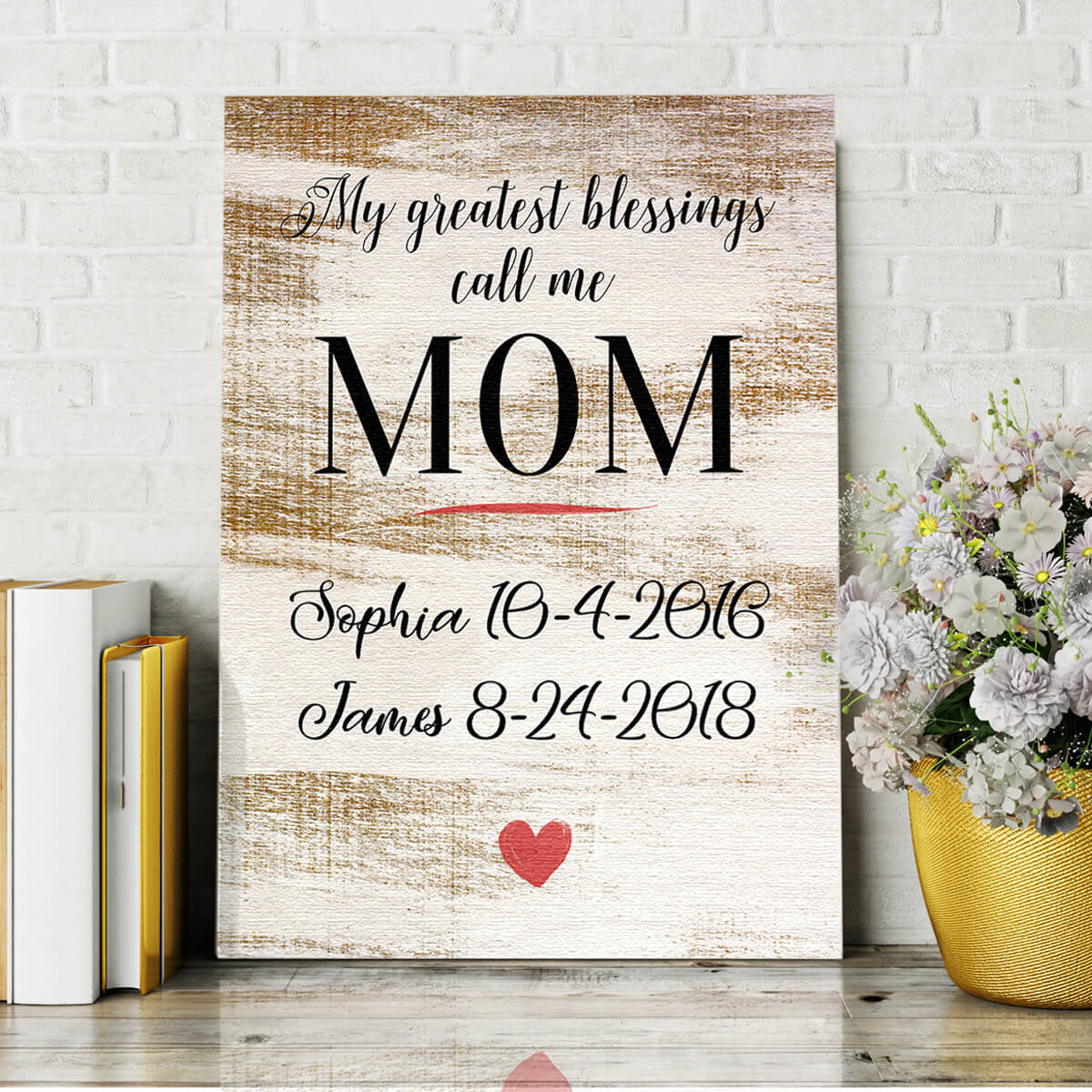 Personalized Parents gift "My Greatest Blessings Call Me.. Mom/Dad/Nana" Premium Canvas