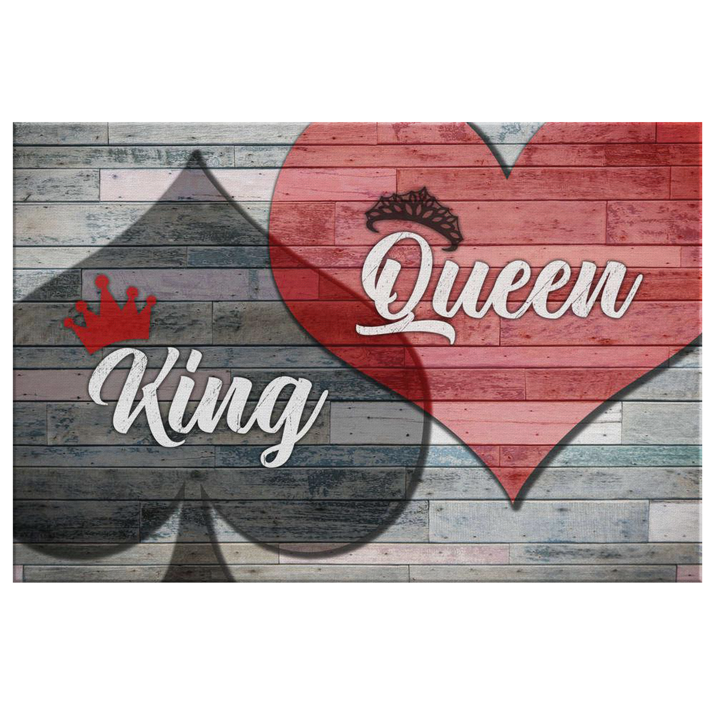 "King of Spades And Queen Of Hearts" Premium Canvas