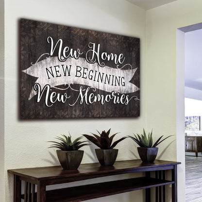 "New Home, New Beginning" Premium Canvas Wall Art