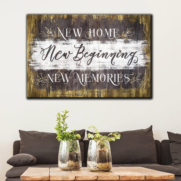 "New Home, New Memories" Premium Canvas Wall Art