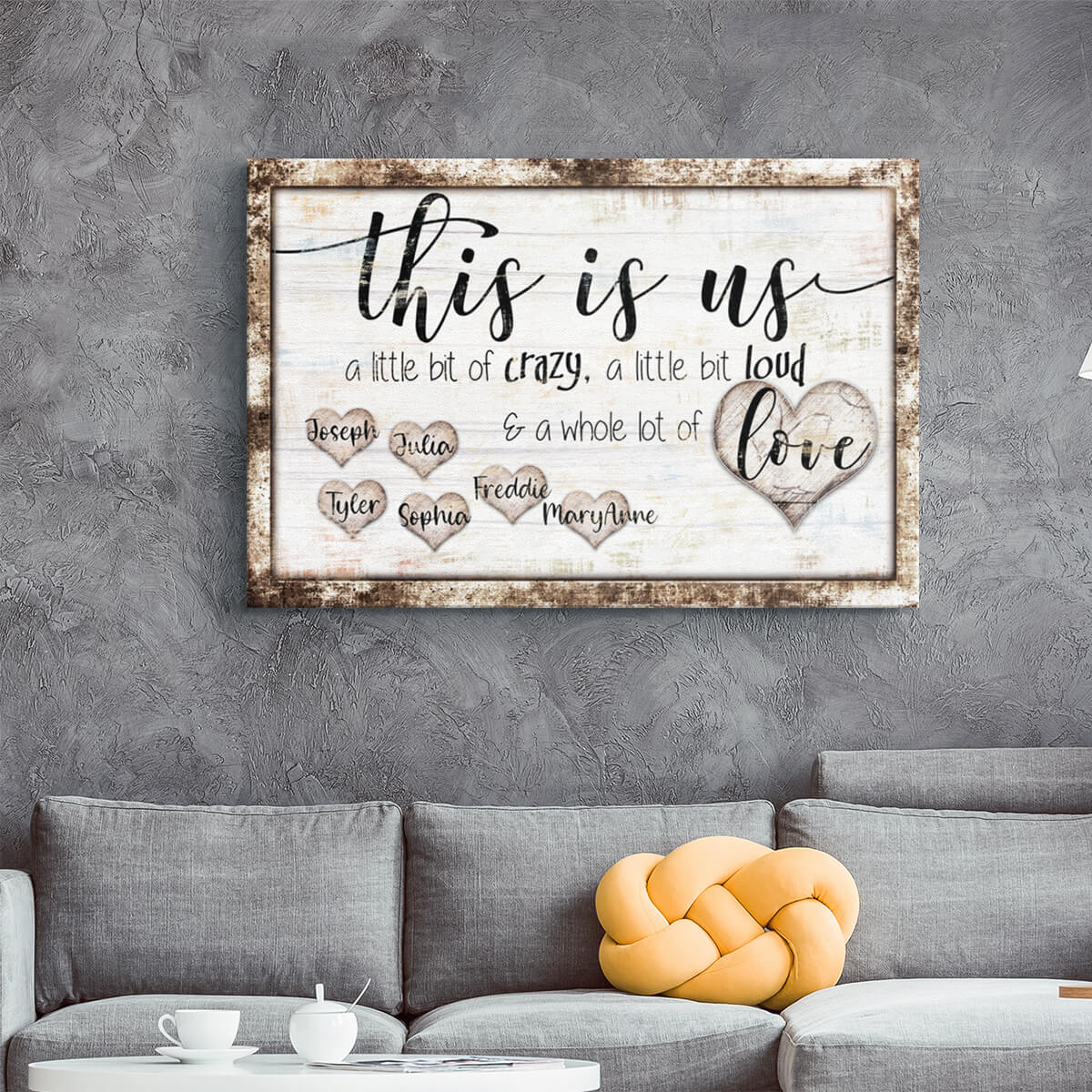 Personalized "This Is Us - Crazy, Loud, Love" Premium Canvas