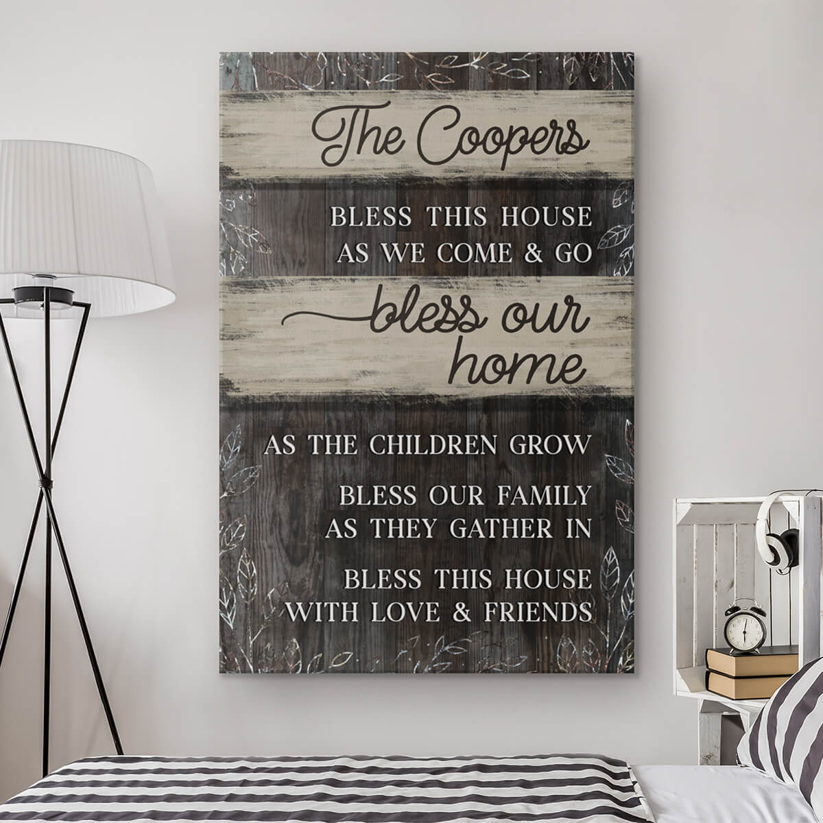 Personalized "Bless This House As We Come & Go" Premium Canvas