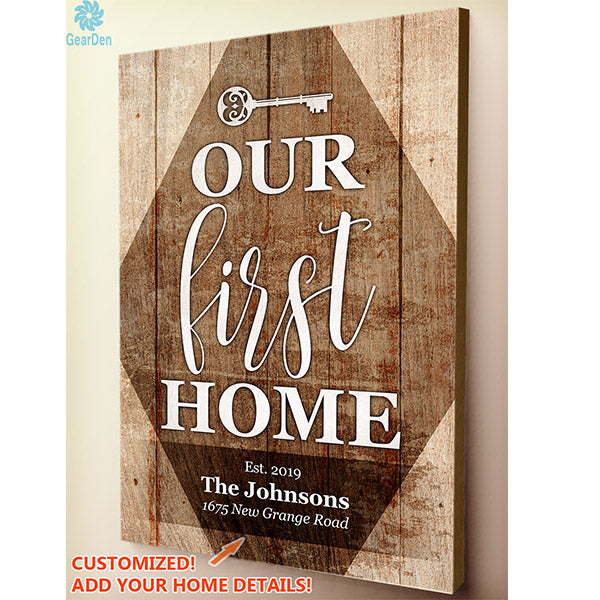 Personalized "Our First Home" Premium Canvas