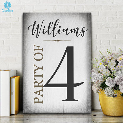 Personalized Family Name "Party of. ." Premium Canvas