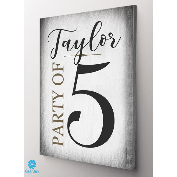 Personalized Family Name "Party of. ." Premium Canvas