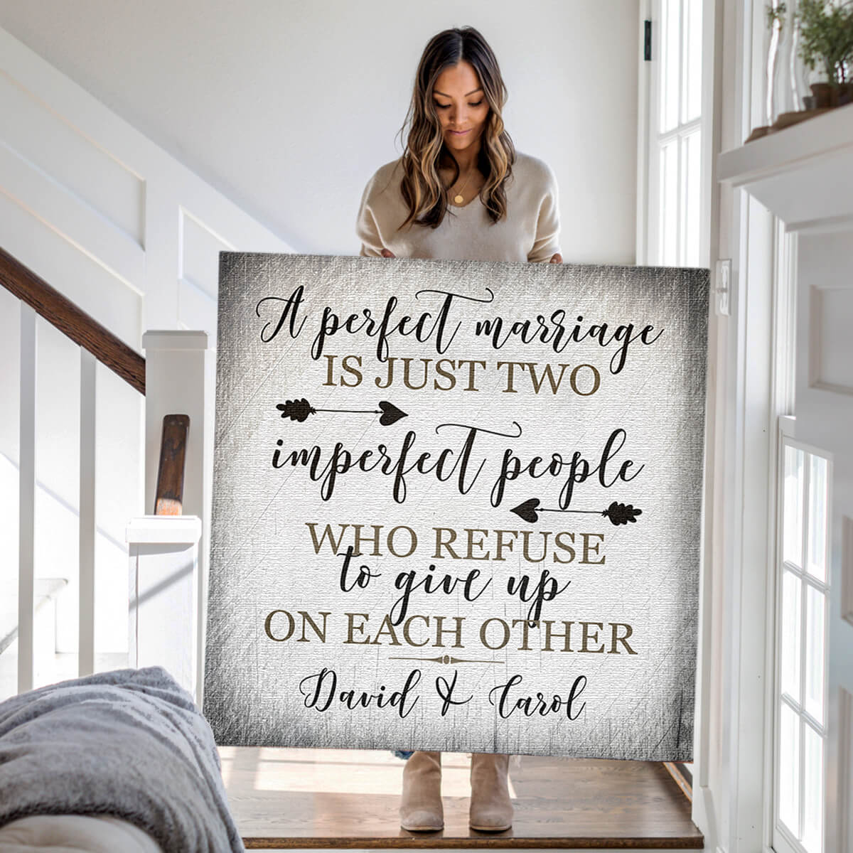 Personalized "A Perfect Marriage" Premium Canvas