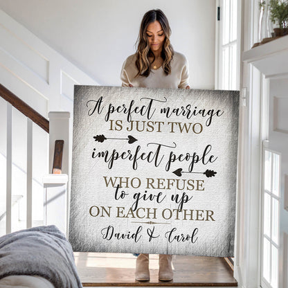 Personalized "A Perfect Marriage" Premium Canvas