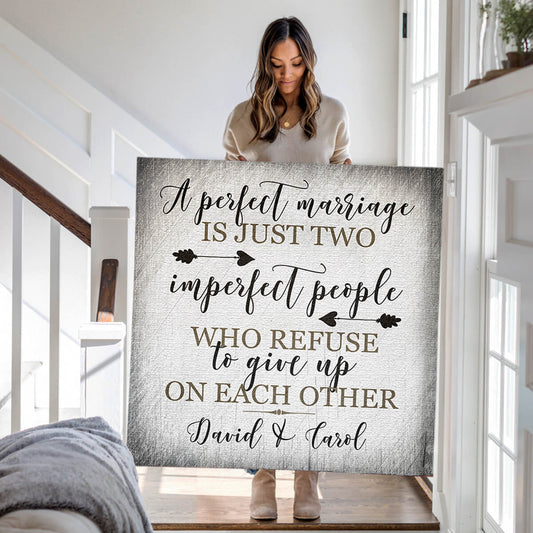 Personalized "A Perfect Marriage" Premium Canvas