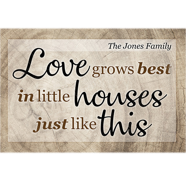 Personalized "Love Grows Best" Premium Canvas