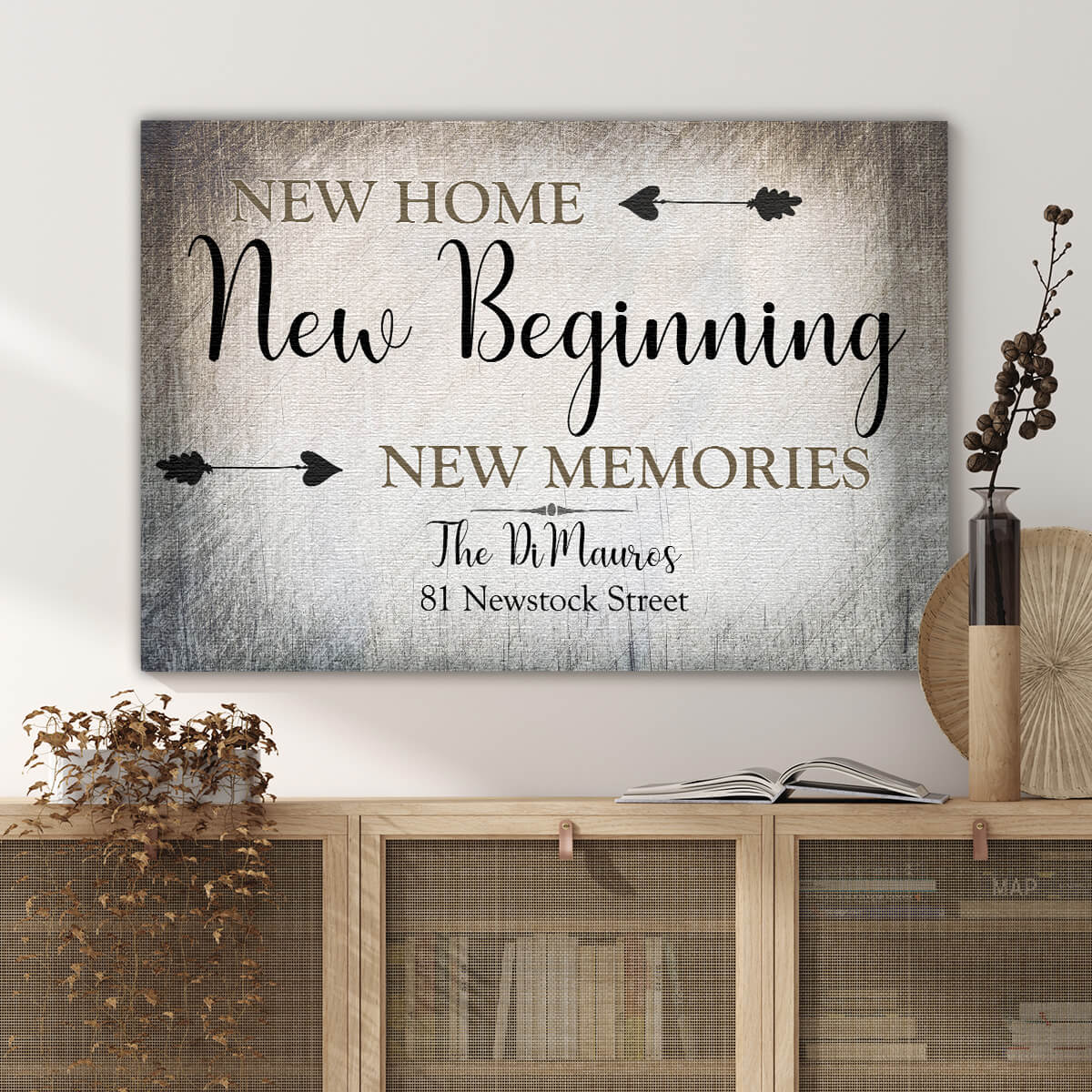 Personalized "New Home, New Beginning" Premium Canvas