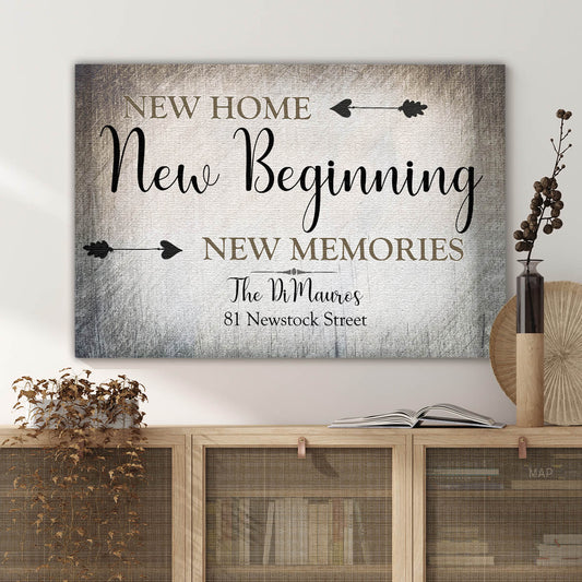Personalized "New Home, New Beginning" Premium Canvas