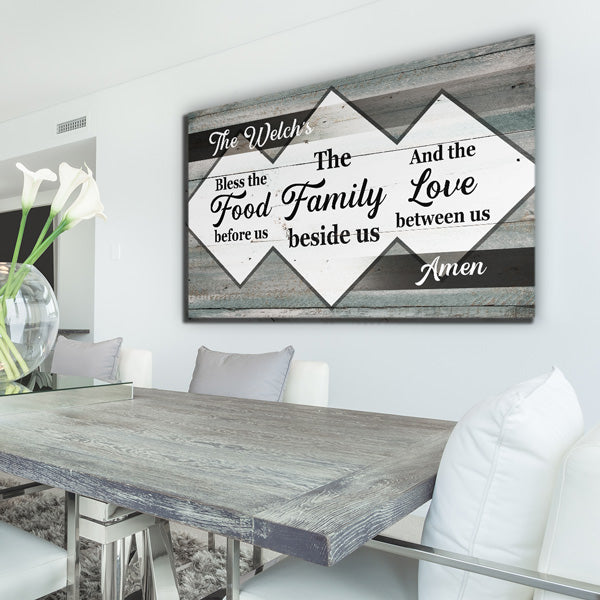 Personalized "Bless The Food Family Love" Premium Canvas