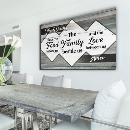 Personalized "Bless The Food Family Love" Premium Canvas