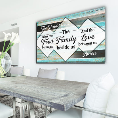 Personalized "Bless The Food Family Love" Premium Canvas