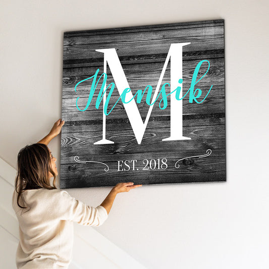 Personalized "Family Name" Color-Choice Premium Canvas