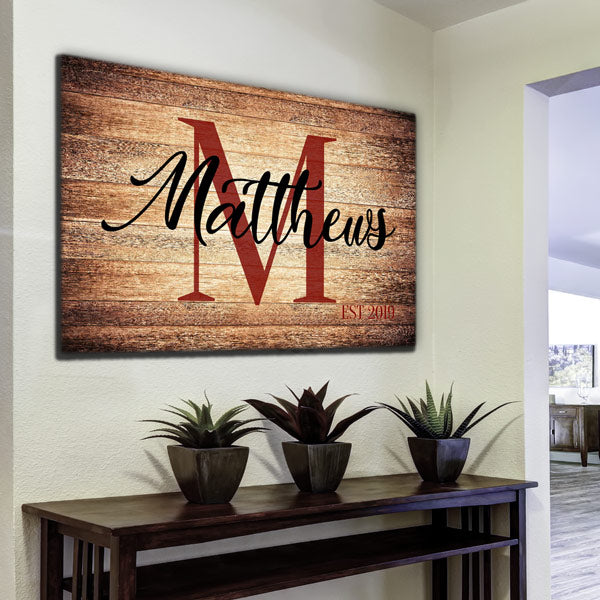 Personalized "Family Name" Premium Canvas