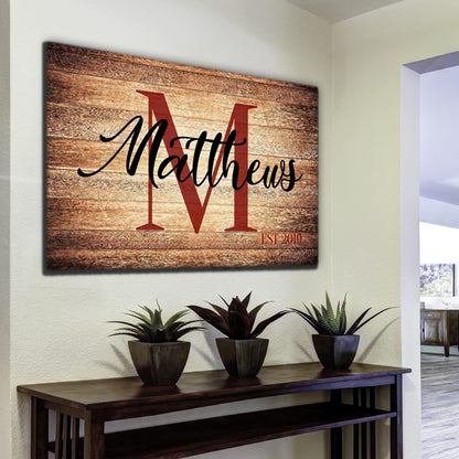 Personalized "Family Name" Premium Canvas