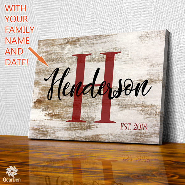 Personalized "Family Name" Premium Canvas