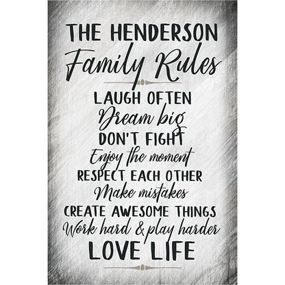 Personalized "Family Rules.." Premium Canvas