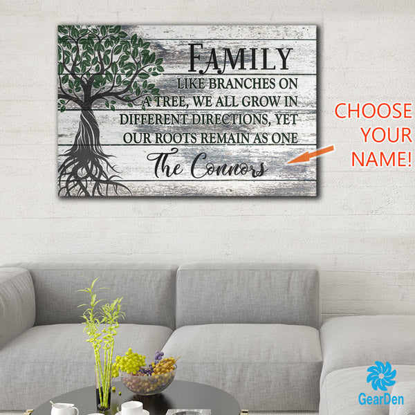 personalized family tree with name canvas wall art
