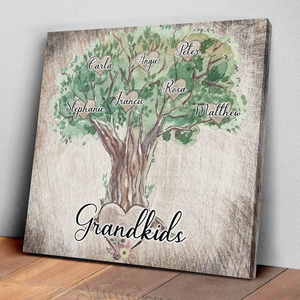 Personalized Family "Names On Tree" Premium Canvas
