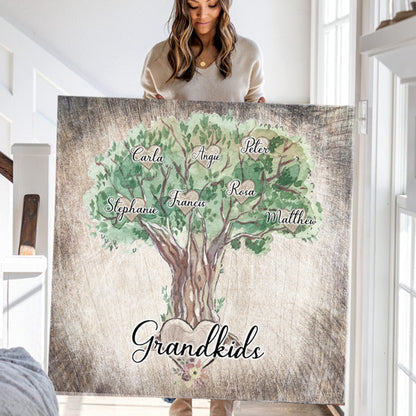 Personalized Family "Names On Tree" Premium Canvas