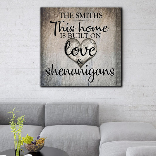 Personalized "Love and Shenanigans" Premium Canvas