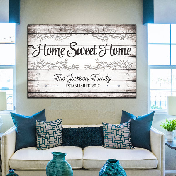 Personalized "Home Sweet Home" Premium Canvas Wall Art
