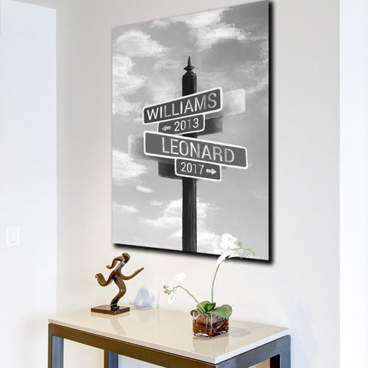 Personalized Intersection Street Sign Premium Canvas