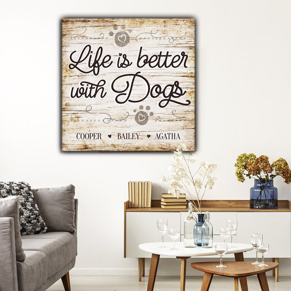 Personalized dog clearance canvas wall art