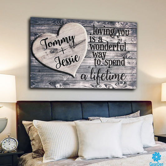 Personalized "Loving You - A Wonderful Way To Spend A Lifetime" Canvas Wall Art