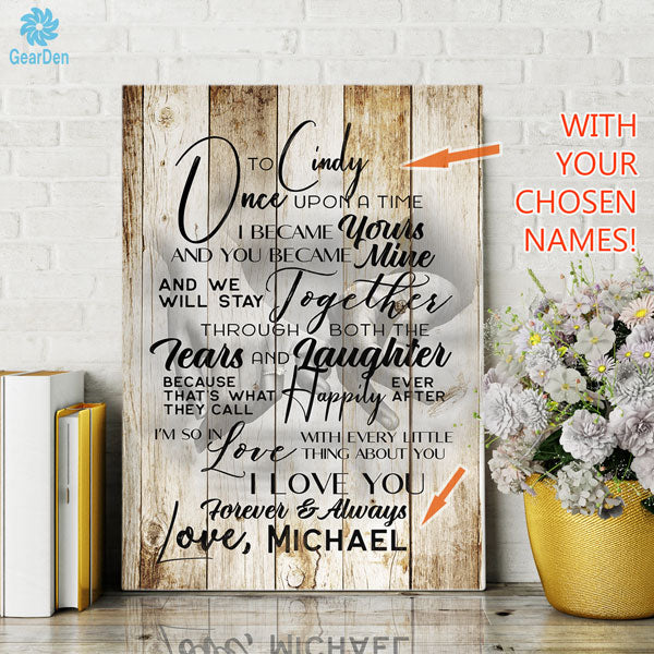 Personalized "To My Wife - Once Upon A Time.." Premium Canvas