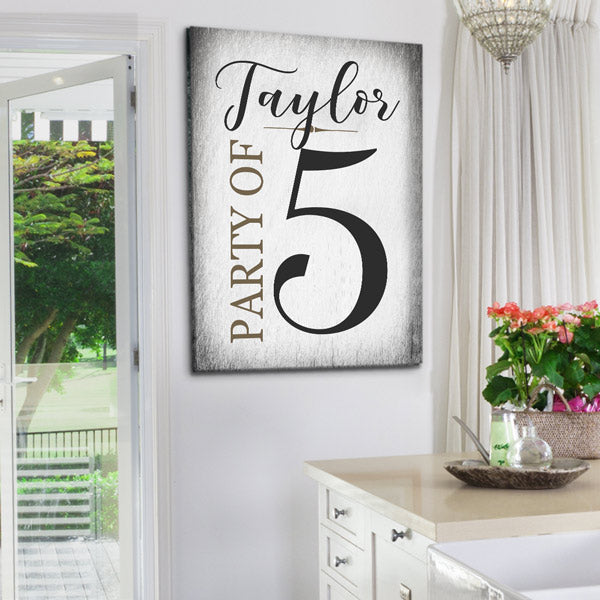 Personalized Family Name "Party of. ." Premium Canvas