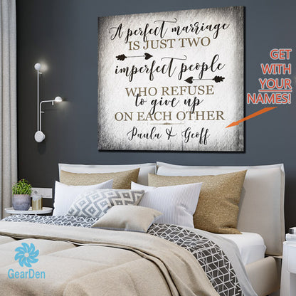 personalized perfect marriage names canvas wall art large