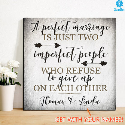 Personalized "A Perfect Marriage" Premium Canvas