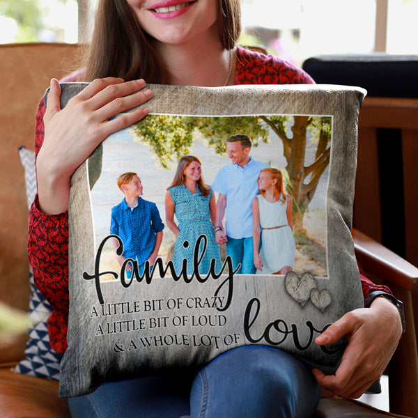 Personalized family picture throw pillow - GearDen